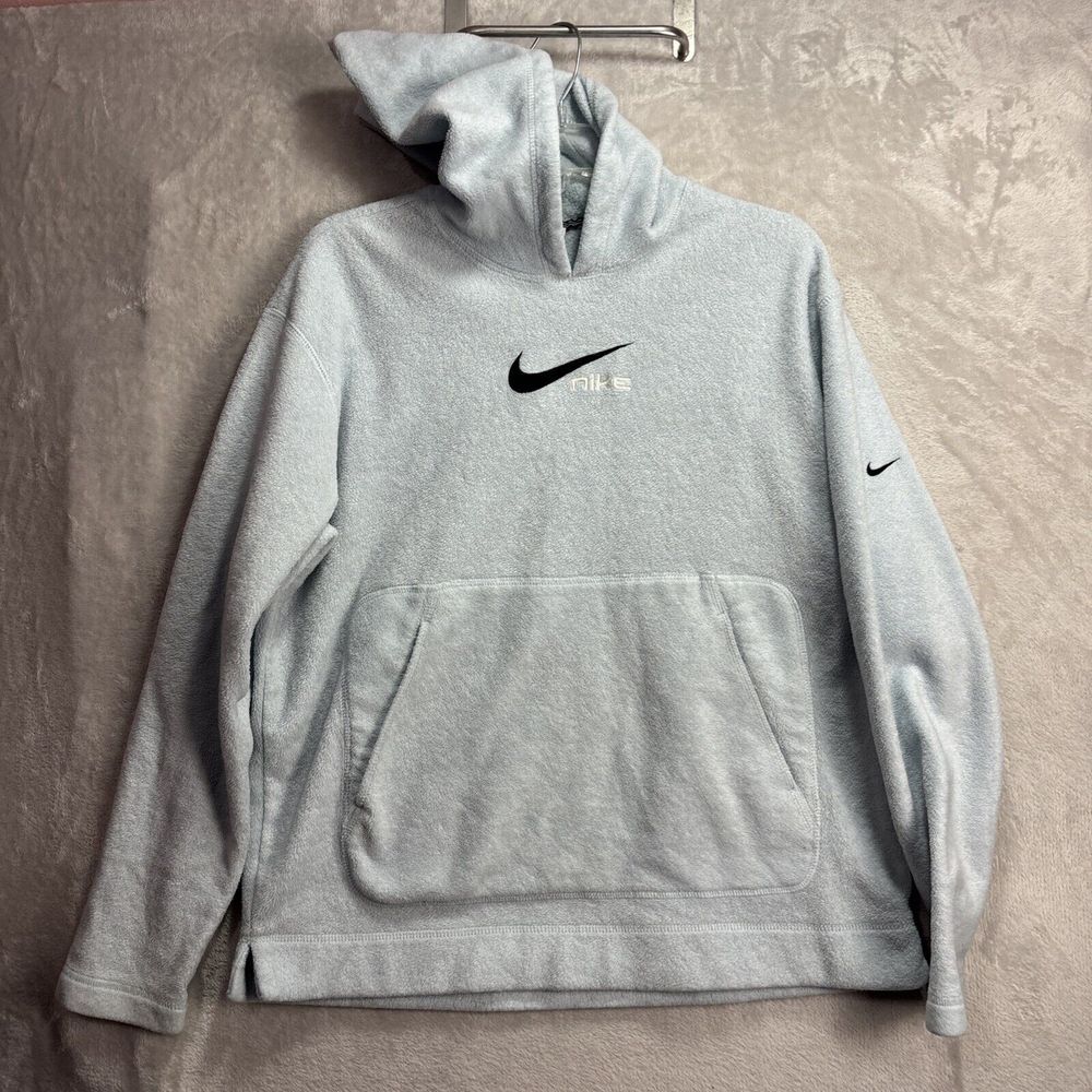 Vintage Nike Y2K Gray Tag Fleece Hoodie Center Swoosh Women's Large